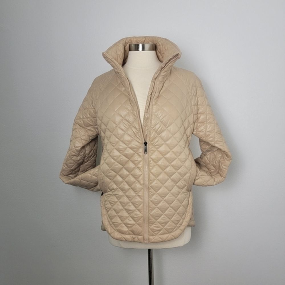Sam Edelman Tan Diamond Quilted Mid Length Jacket Size Medium